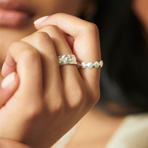 Shell Stacking Ring Sterling Silver