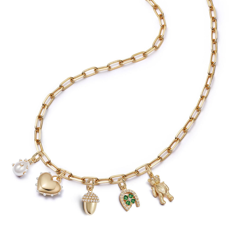 Shrimps Charm Necklace Layering Set 18ct Gold Plate
