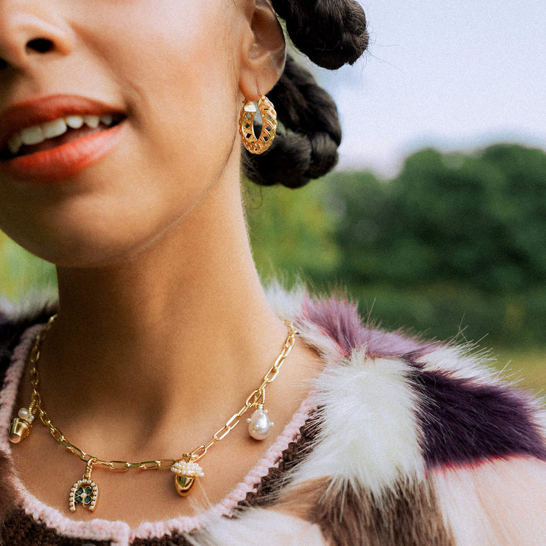 Shrimps Chunky Chain Necklace 18ct Gold Plate