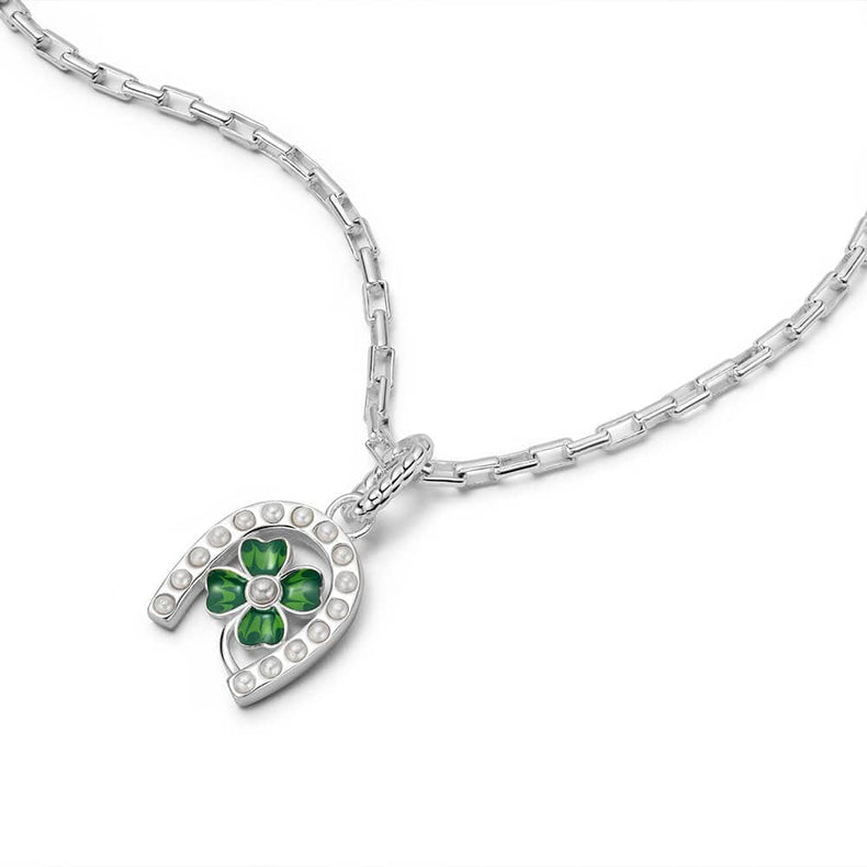 Shrimps Clover Charm Necklace Sterling Silver