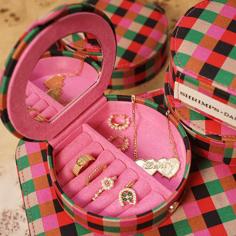 Shrimps Compact Pink Jewellery Case
