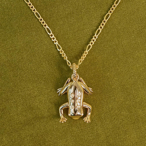 Shrimps Frog Charm Necklace 18ct Gold Plate