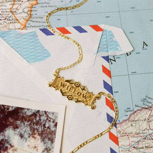 Shrimps Ivy Personalised Necklace 18ct Gold Plate