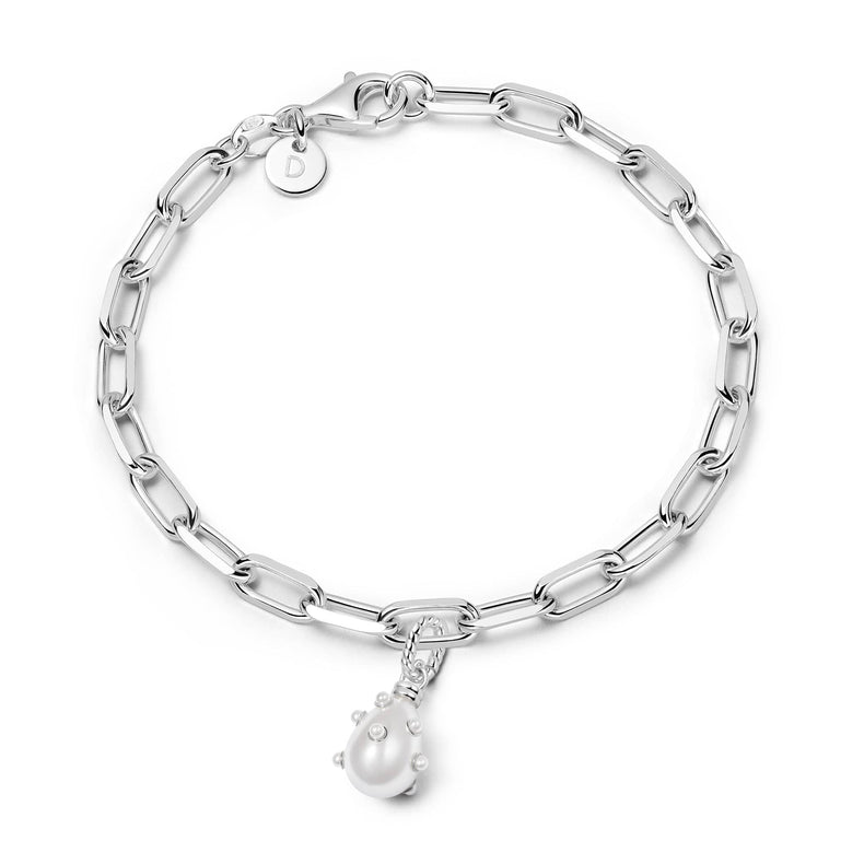 Shrimps Pearl Charm Bracelet Sterling Silver