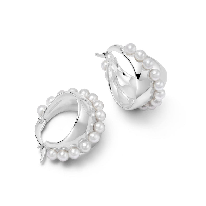 Shrimps Pearl Maxi Hoop Earrings Sterling Silver recommended