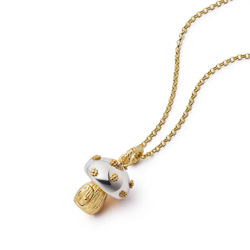 Shrimps Toadstool Charm Necklace 18ct Gold Plate