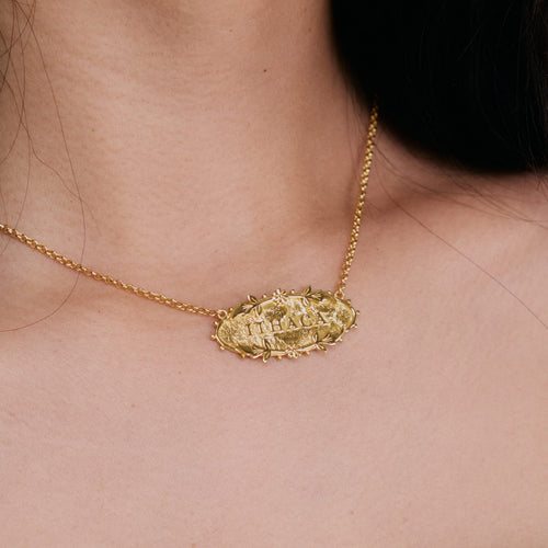 Shrimps Wildflower Personalised Necklace 18ct Gold Plate