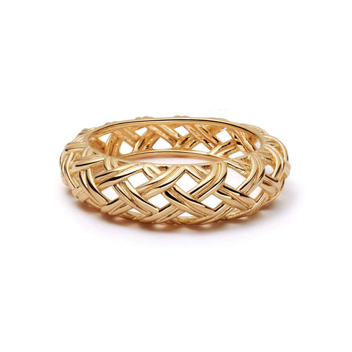 Shrimps Woven Dome Ring 18ct Gold