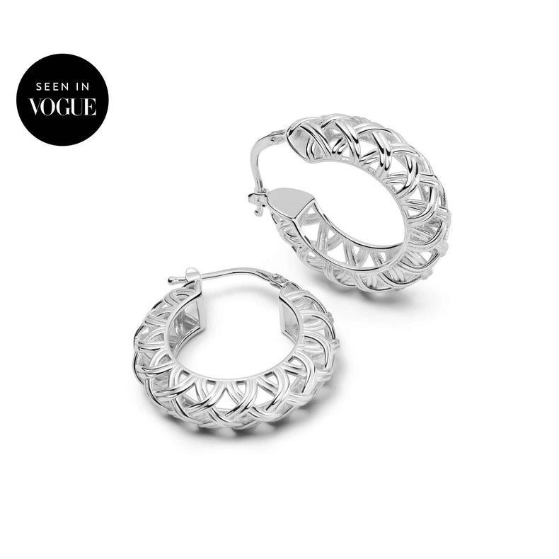 Shrimps Woven Maxi Hoops Sterling Silver
