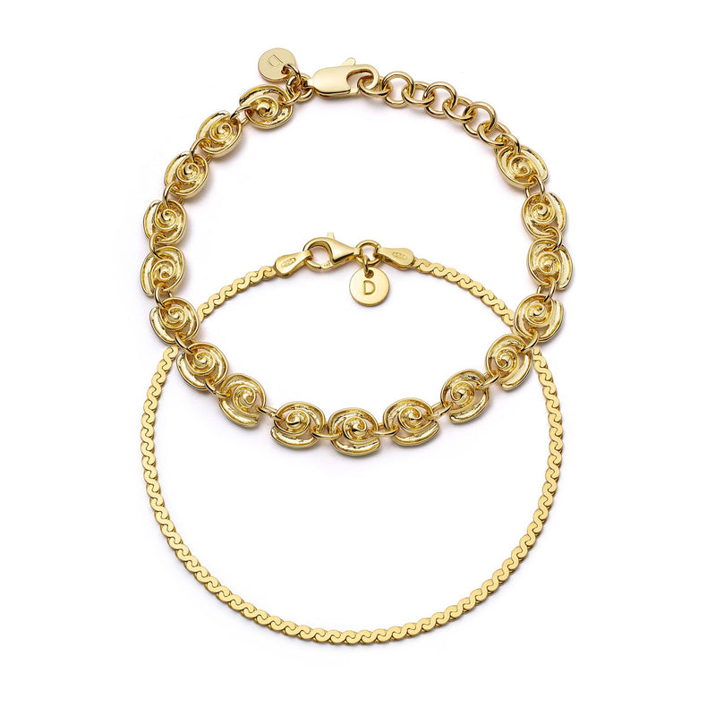 Sol Bracelet Layering Set 18ct Gold Plate