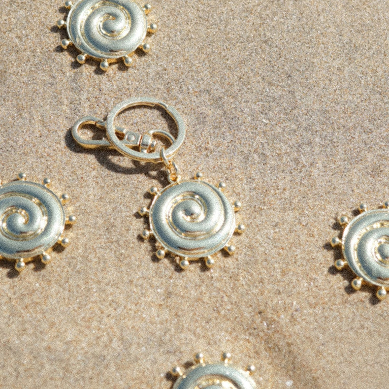 Spiral Bag Charm 18ct Gold Plate