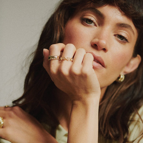 Spiral Band Ring 18ct Gold Plate