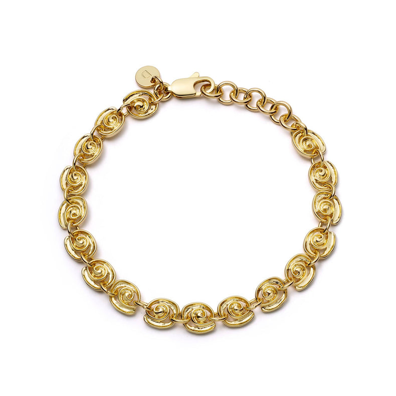Spiral Chain Bracelet 18ct Gold Plate