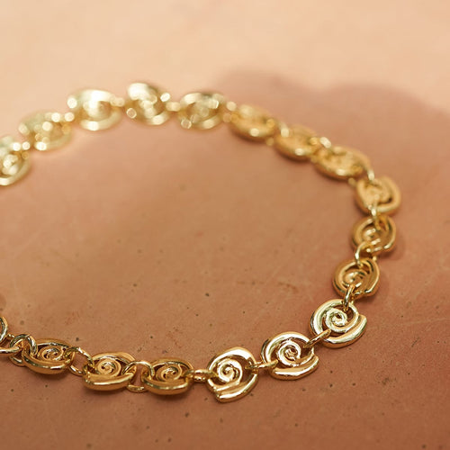Spiral Chain Bracelet 18ct Gold Plate