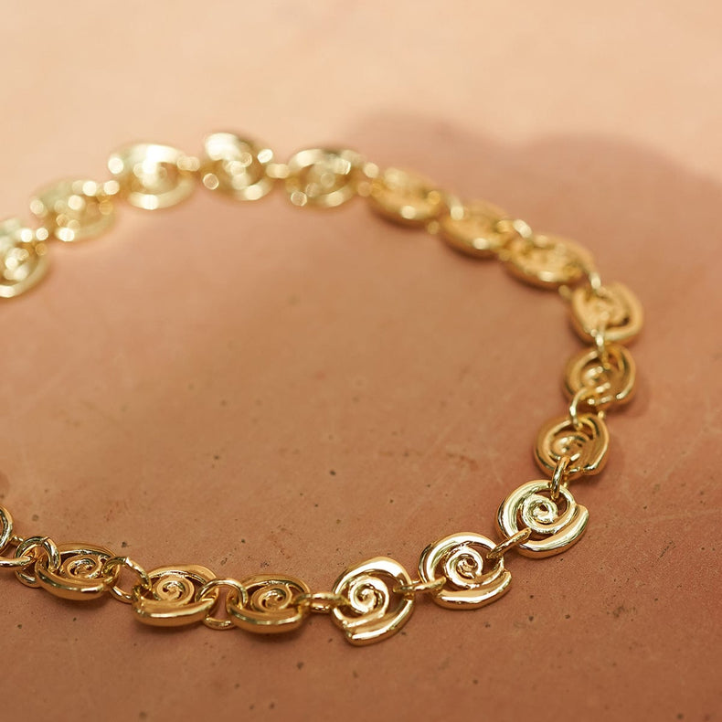 Spiral Chain Bracelet 18ct Gold Plate
