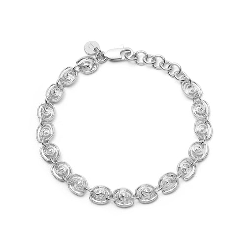 Spiral Chain Bracelet Silver Plate