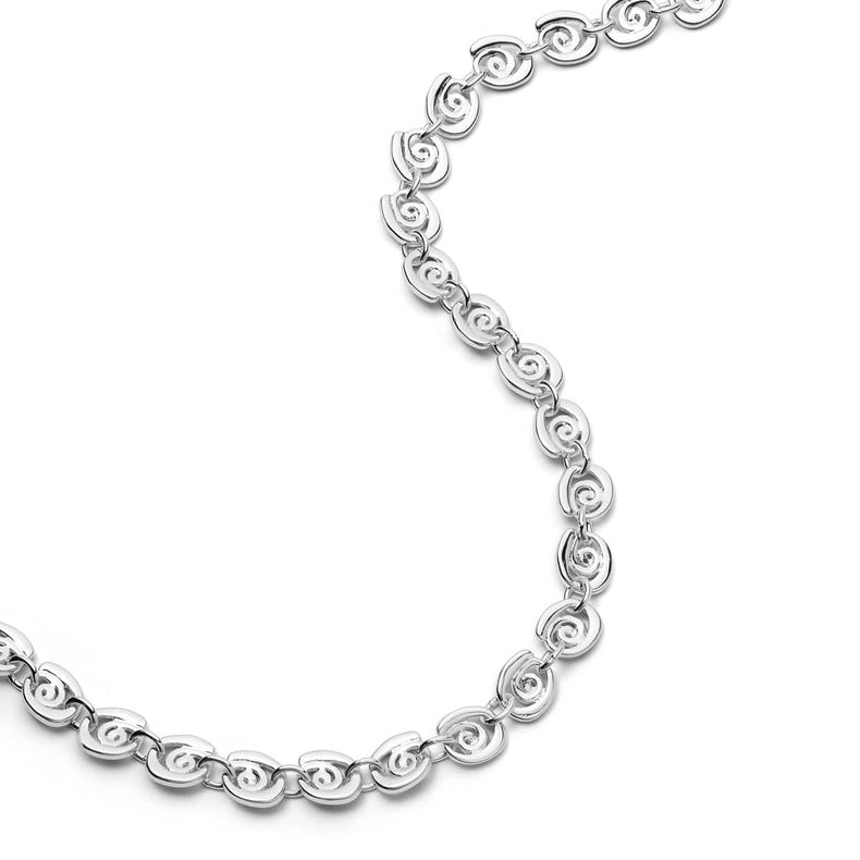 Spiral Chain Necklace Silver Plate
