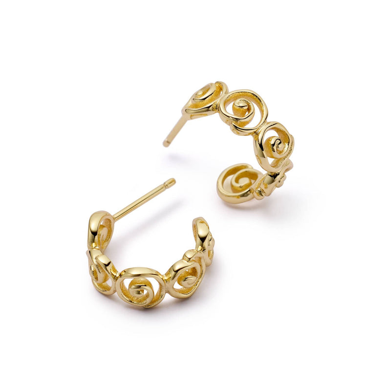 Spiral Mini Hoop Earrings 18ct Gold Plate