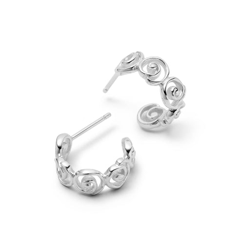 Spiral Mini Hoop Earrings Sterling Silver