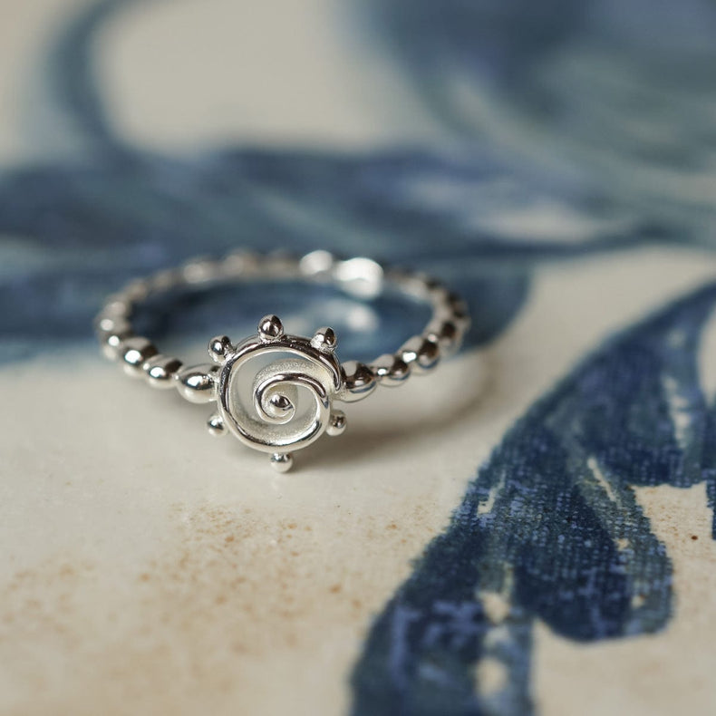 Spiral Sun Stacking Ring Sterling Silver