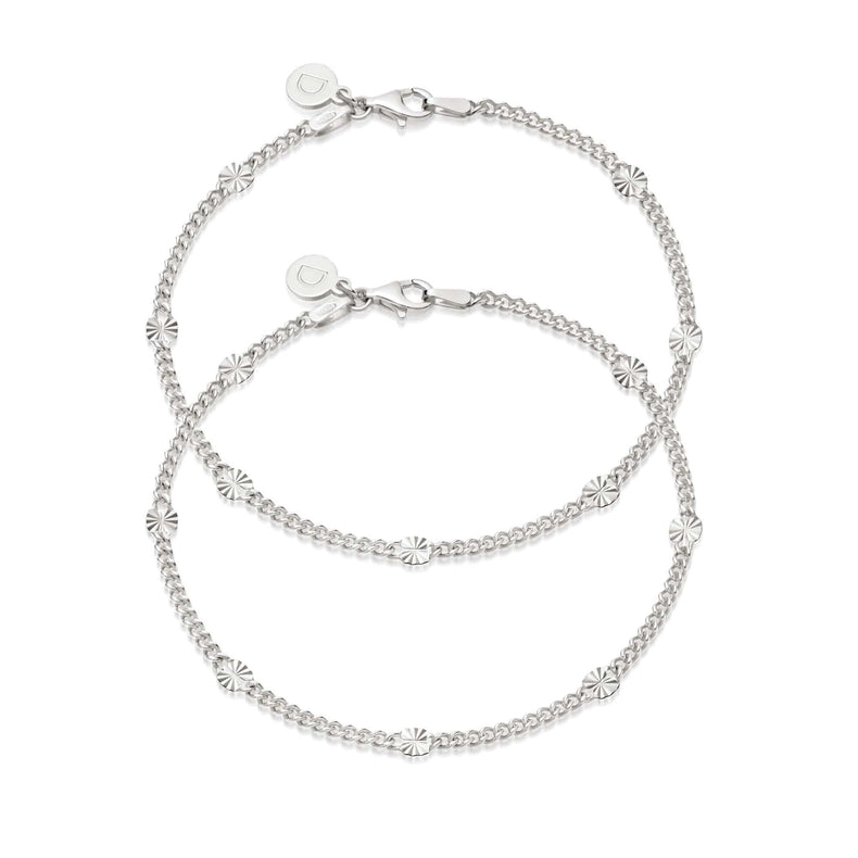 Estée Lalonde Sunburst Friendship Bracelet Stack Sterling Silver