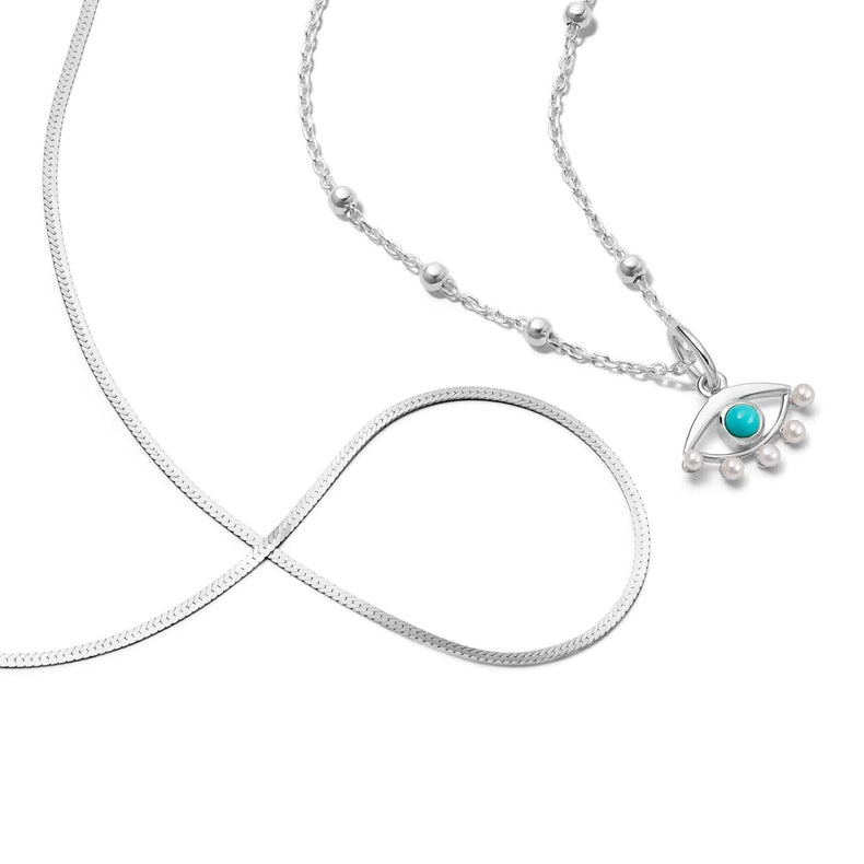 The Evil Eye Necklace Layering Set Sterling Silver