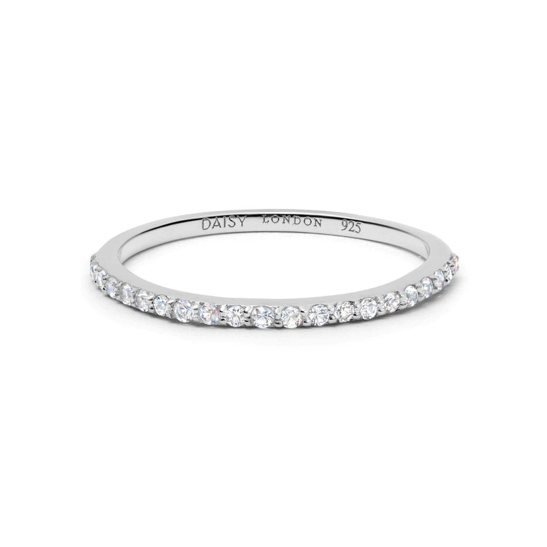 Dainty Crystal Stacking Ring Sterling Silver recommended