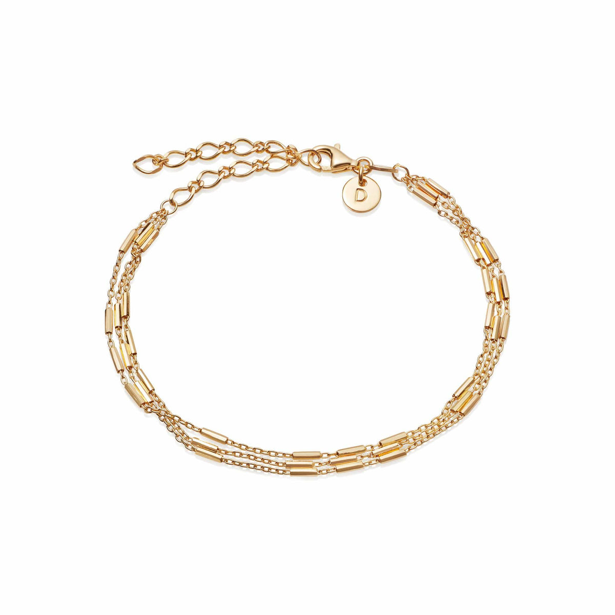 Triple Bar Chain Bracelet 18ct Gold Plate – Daisy London