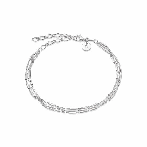 Triple Bar Chain Bracelet Sterling Silver