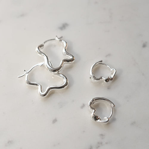 Estée Lalonde Wavy Hoop Earring Stack Sterling Silver