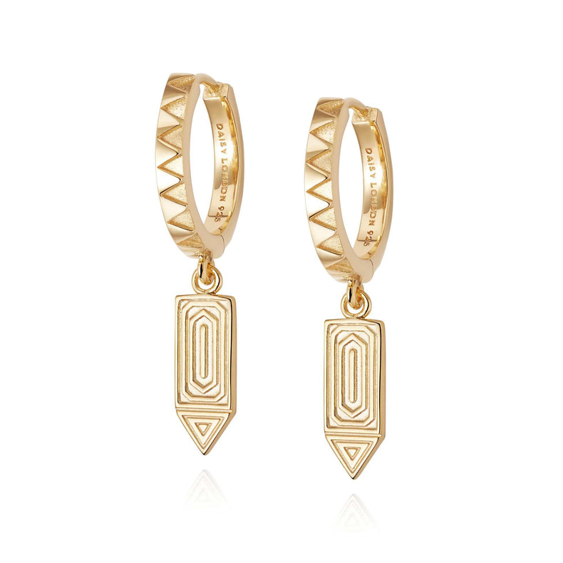 Artisan Drop Huggie Earrings 18ct Gold Plate recommended