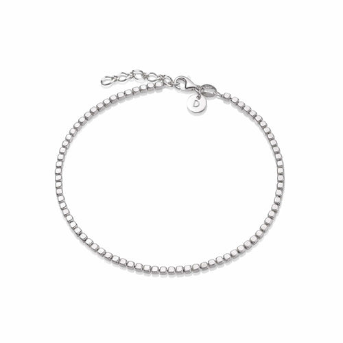 Beaded Chain Bracelet Sterling Silver