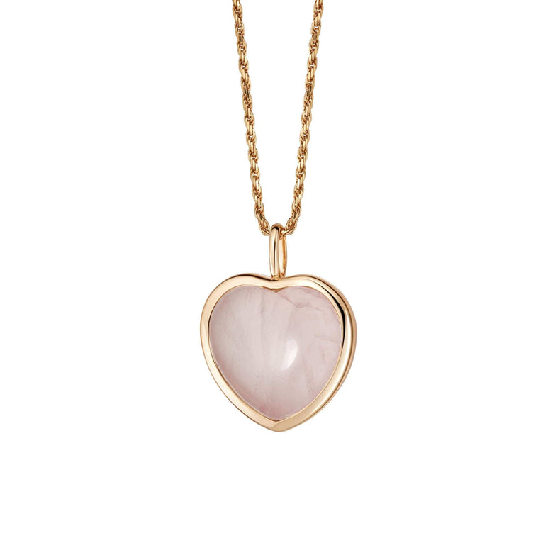 Beloved Rose Quartz Heart Pendant 18ct Gold Plate recommended