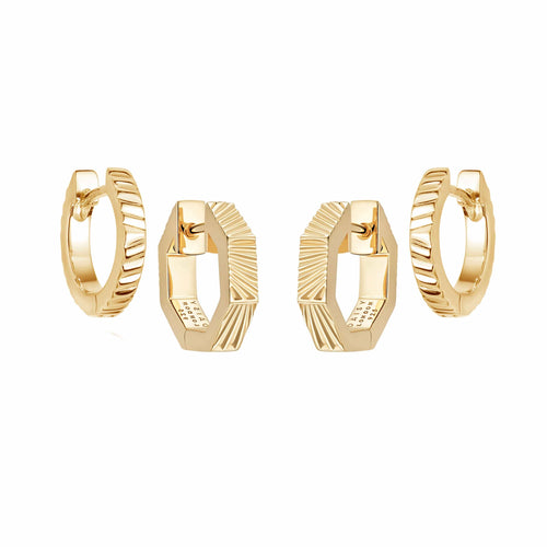 Estée Lalonde Double Huggie Earring Stack 18ct Gold Plate