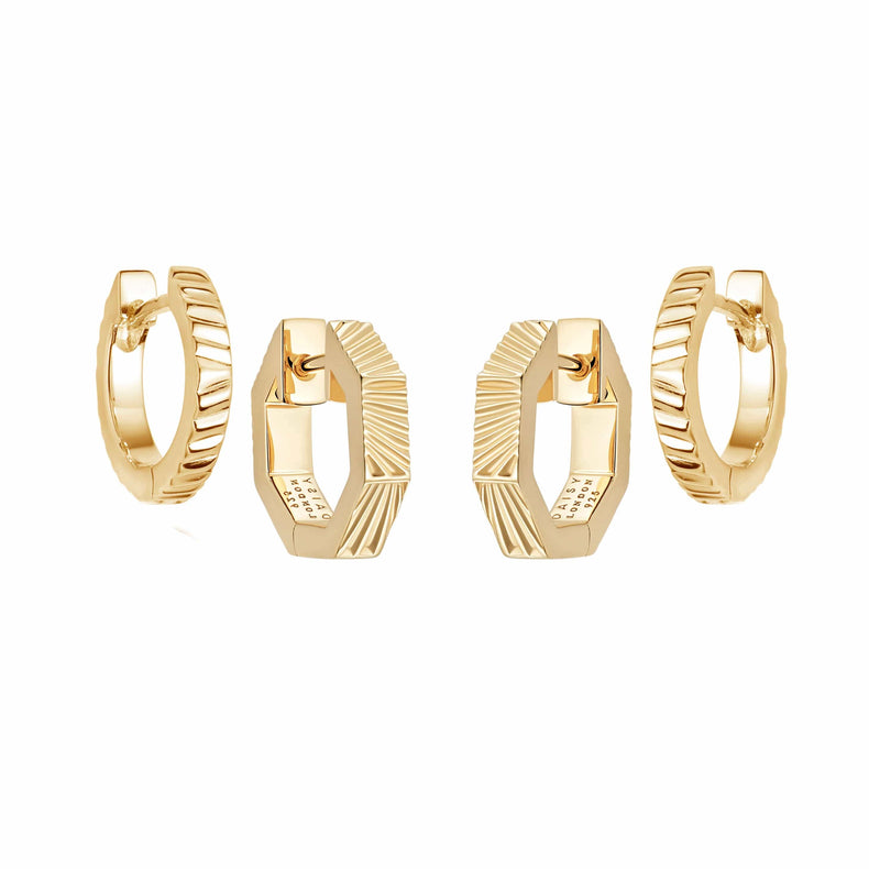 Estée Lalonde Double Huggie Earring Stack 18ct Gold Plate