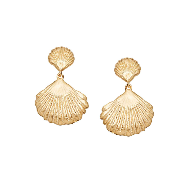 Double Shell Earrings 18ct Gold Plate recommended