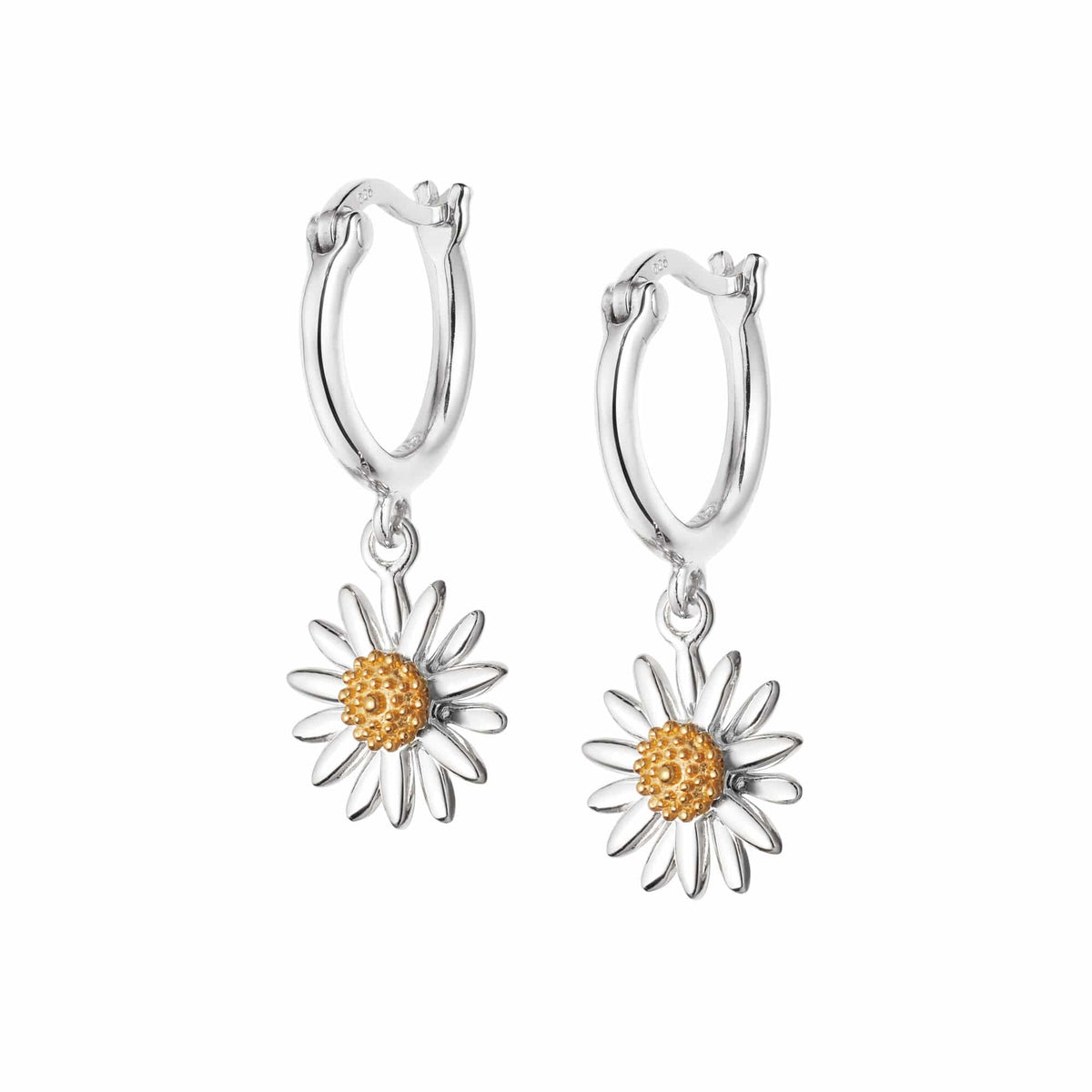 Drop Earrings Sterling Silver Flower Drop / Dangle Earrings Daisy