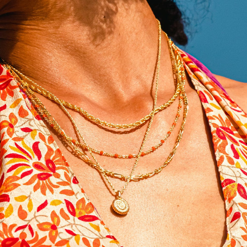 Fine Figaro Chain Necklace 18ct Gold Plate