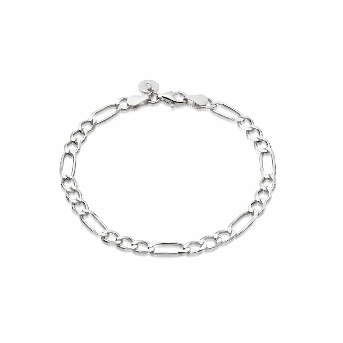 Classic Figaro Chain Bracelet Sterling Silver Daisy London
