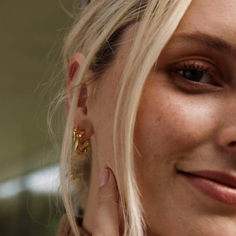 Estée Lalonde Flow Midi Hoop Earrings 18ct Gold Plate