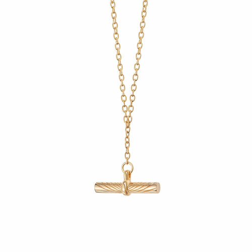 Estee Lalonde T Bar Necklace 18ct Gold Plate