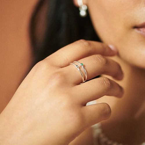 Green Aventurine Healing Stone Ring Sterling Silver