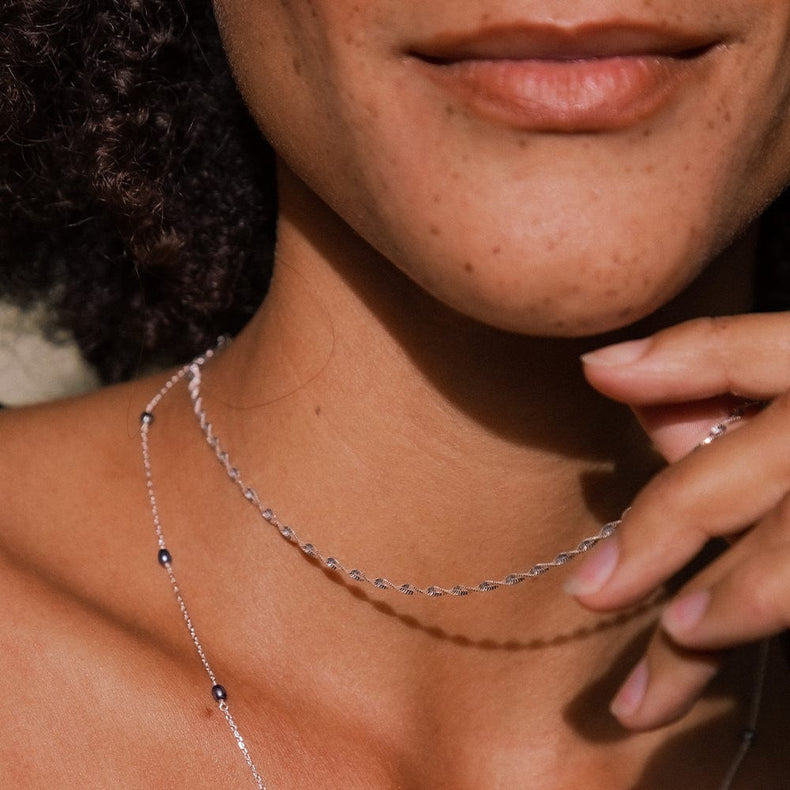 Helix Twisted Chain Necklace Sterling Silver