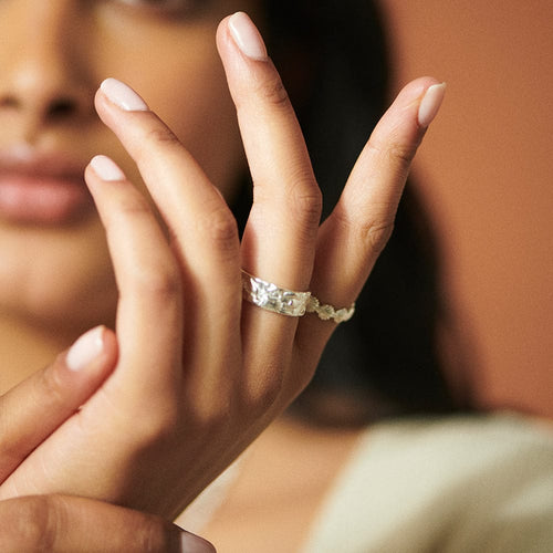 Fossil Band Ring Sterling Silver