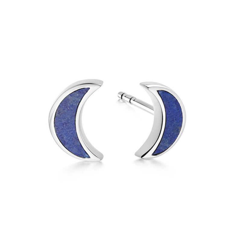 Lapis Moon Stud Earrings Sterling Silver recommended