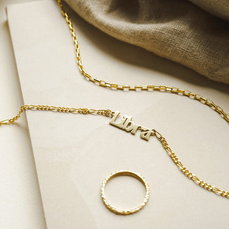 Libra Zodiac Necklace 18ct Gold Plate recommended