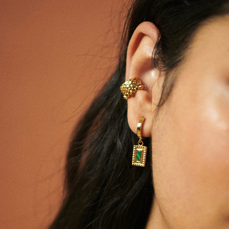 Malachite Ridge Palm Drop Earrings 18ct Gold Plate recommended