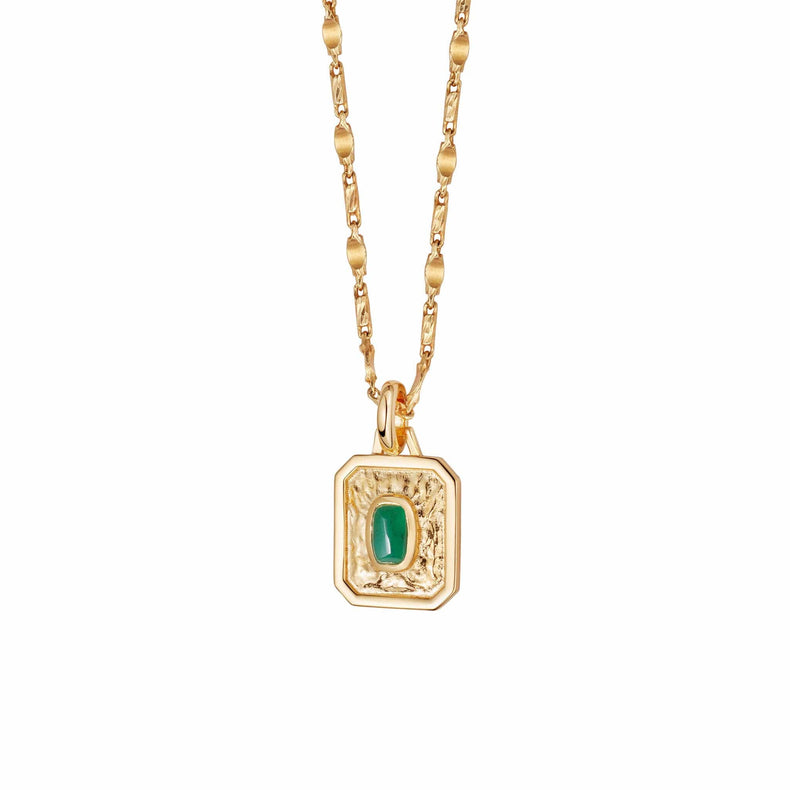 May Emerald Birthstone Necklace 18ct Gold Plate recommended