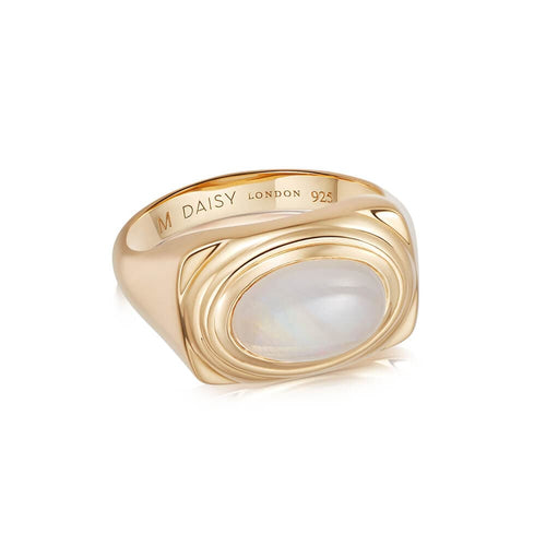 Moonstone Bold Ring 18ct Gold Plate