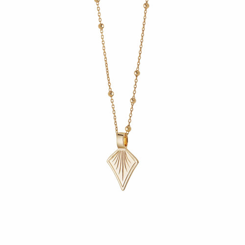 Palm Leaf Bobble Chain Necklace 18ct Gold Plate